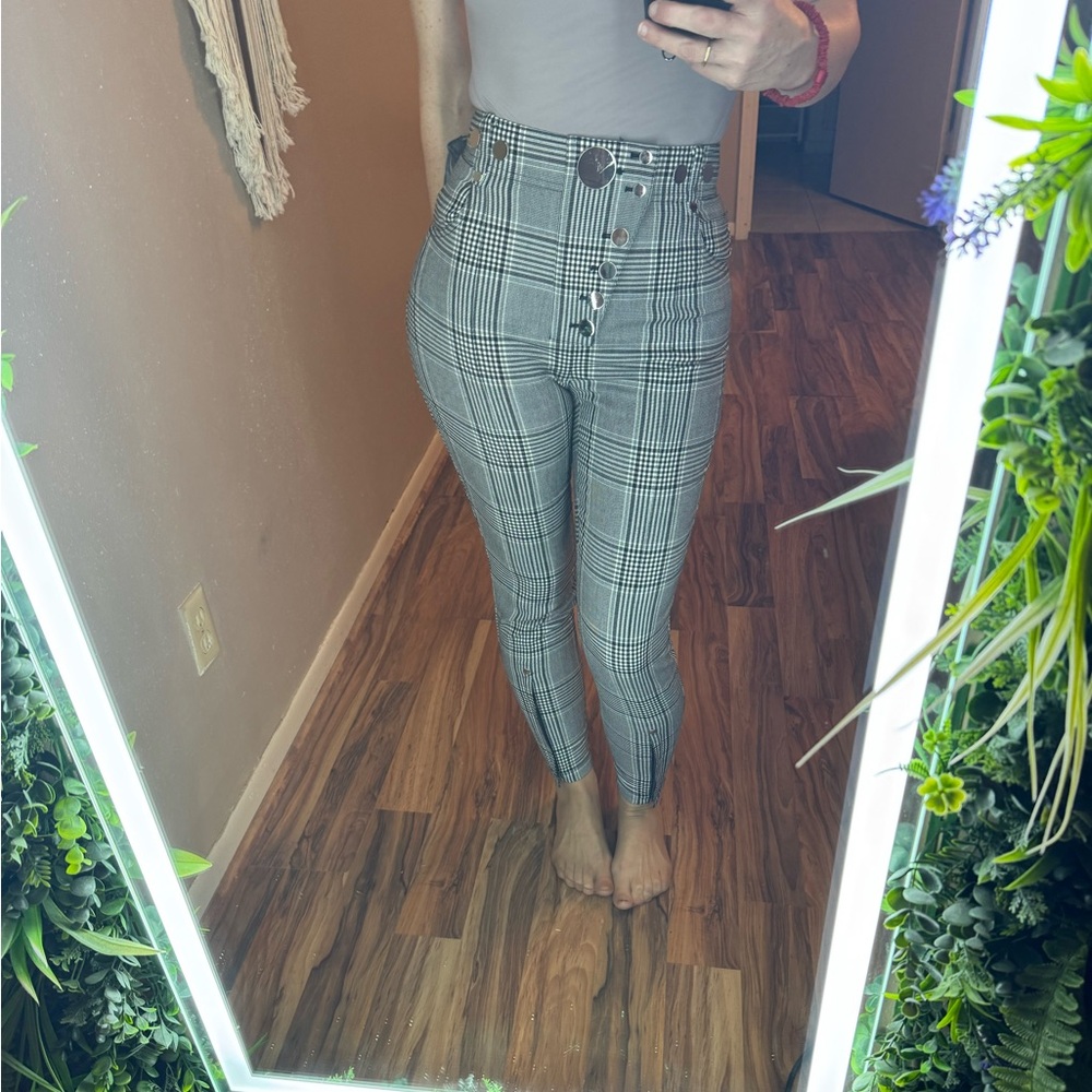 Alexander Wang Gray Plaid Ankle Pants